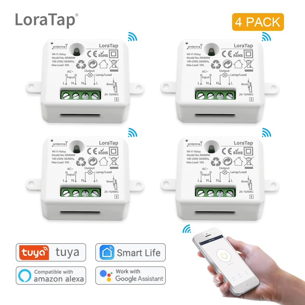 Módulo LoraTap-Mini DIY Interruptor de Luz WiFi, Sem Fio, Controle Remoto APP, Casa Inteligente, Interruptores Elétricos, 220V