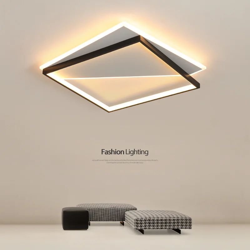 

Modern Led chandeliers lighting Surface Mounted for living room bedroom Ultra-thin lamparas Rectangle ceiling lamp fixtures