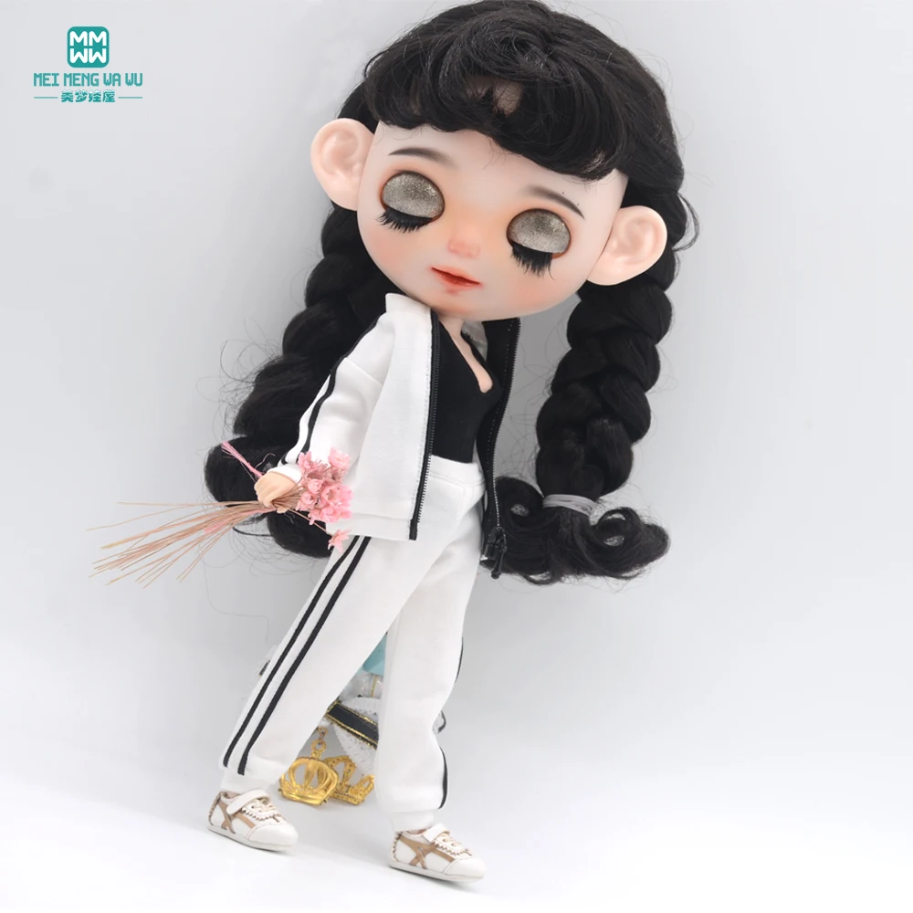 

Одежда для куклы подходит для Blyth Azone OB22 OB24 аксессуары для кукол модный спортивный костюм белый черный красный серый