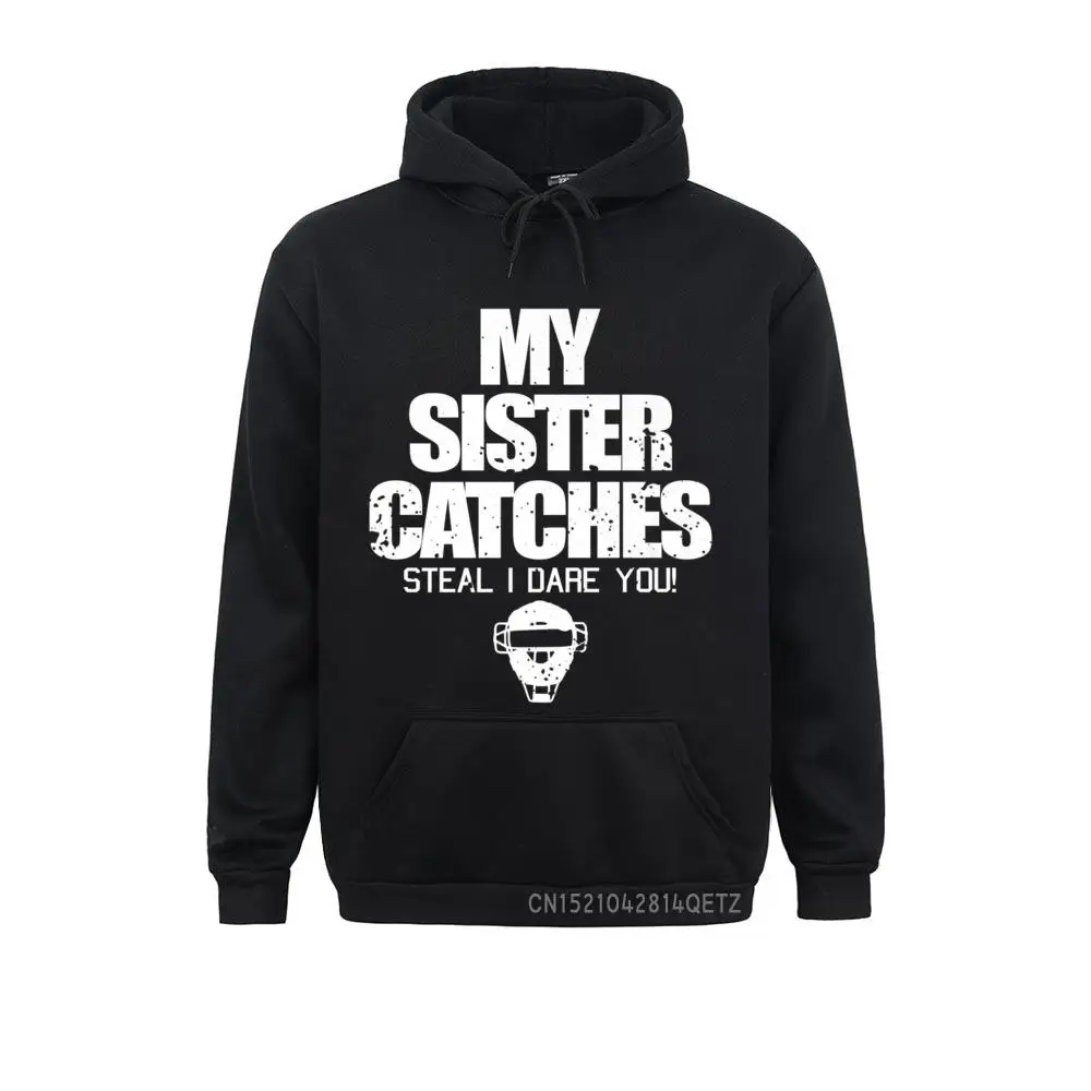 

Long Sleeve Hoodies Men's Sweatshirts Fastpitch Softball Catcher Funny Brother Sister Premium Chic Normal Hoods Fashion