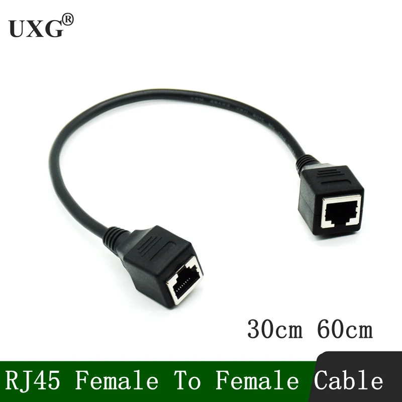 Cat5 RJ45 Female to Female Ethernet LAN Network Extension F-F Cable rj45 RJ 45 Cord 30cm 60cm