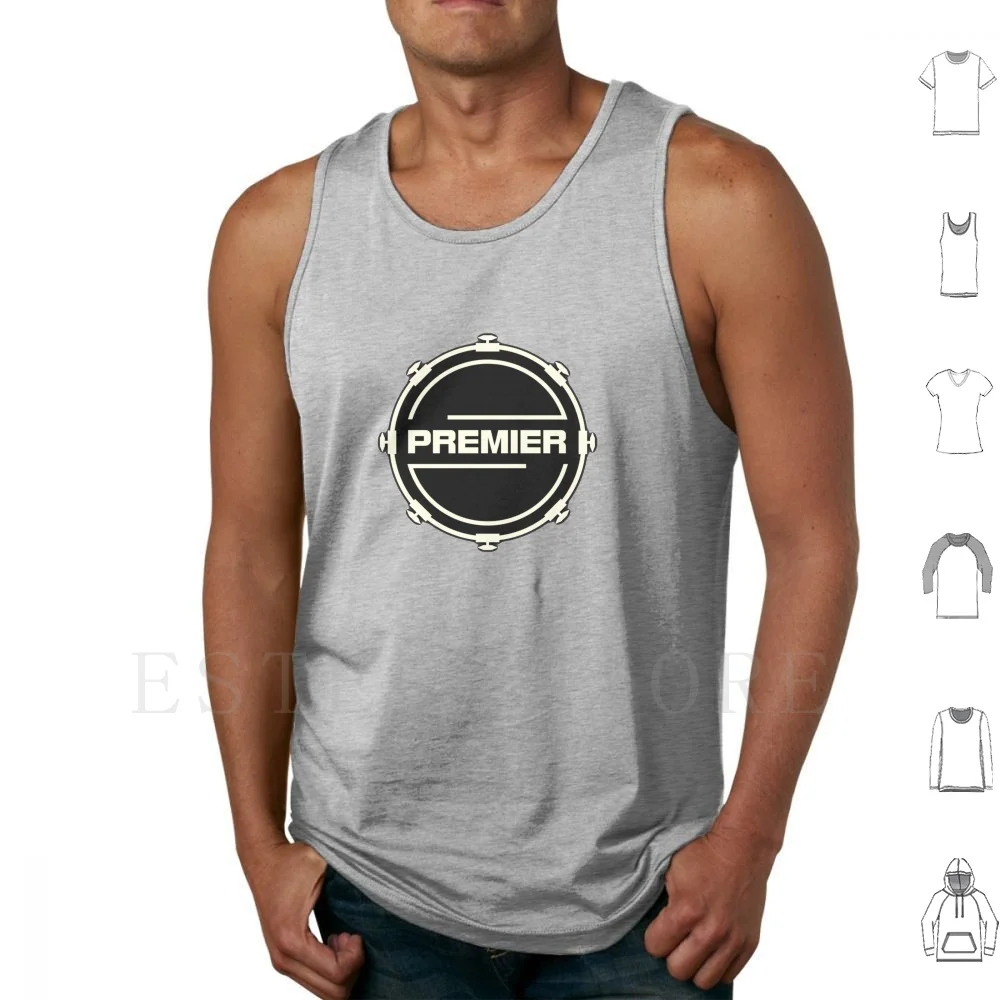 Premier In Drum Tank Tops Vest Sleeveless Premier Drums Drum Drummer Percussion Musician Music Cool Guitar Musical