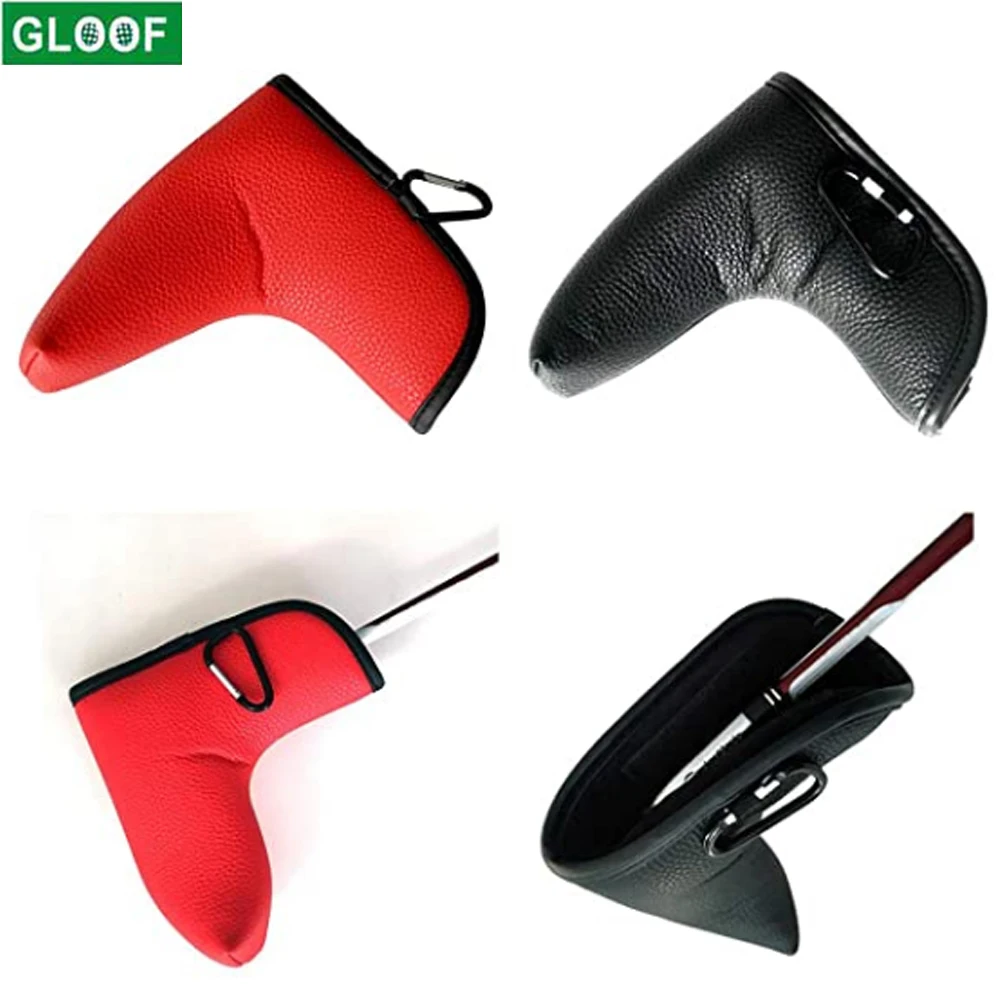 1Pcs Golf Putter Head Covers Blade Club Headcover PU Leather Protector Cover Black White Fits All Putters for Men Women