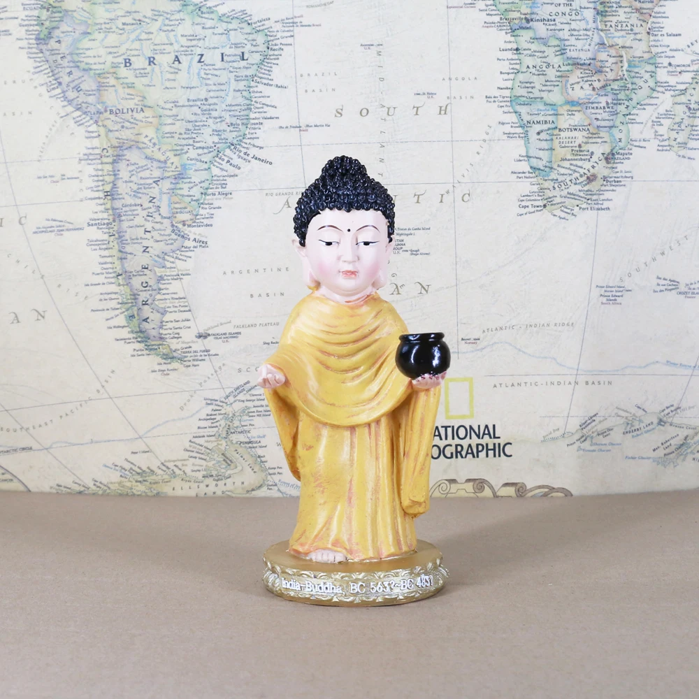 Classic World Famous People Statue India Buddhism Founder Buddha Sakyamuni Figure Model Toy Gift