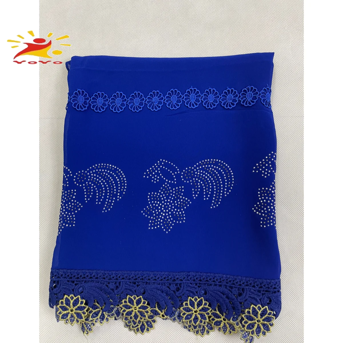 2021African Women Chiffon Splices Lace Hijabs Shawl Big Size 200*120cm Plain Muslim Lady Scarf Wholesale Pashmina