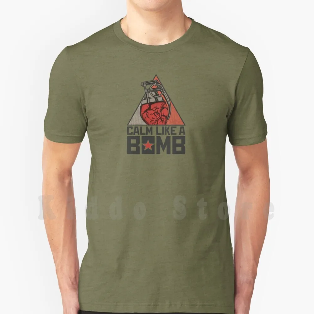 Camiseta Calm Like A de algodón para hombre, camiseta con estampado DIY, camiseta genial de la banda Rage Against The Machine, Calm Like A Evil Empire Granade Heart