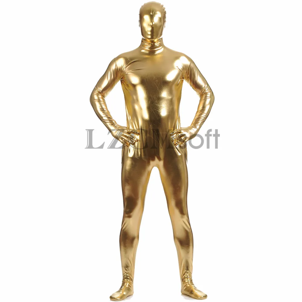 LZCMsoft Men Black Zentai Suit Adults One Piece Second Skin Tights Full Body Zentai Costumes Stage Performance Costumes