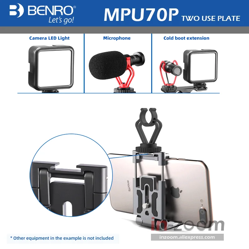 Новинка, штатив-монопод BENRO MPU70P с быстрой пластиной и зажимом PU50/PU60/PU70/MPU100, шаровая головка для canon, nikon, dslr-камеры Mefoto