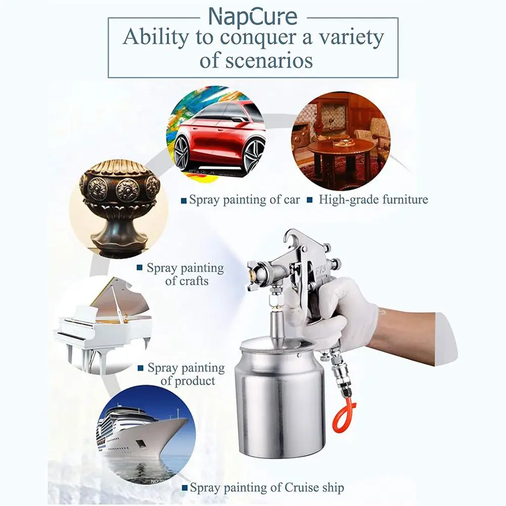 Paint Sprayer HVLP Spray Paint Machine 600ml SprayF-75 Pneumatic Sprayer With 1.5 Mm Nozzle Handle Car Repair Painting Tool