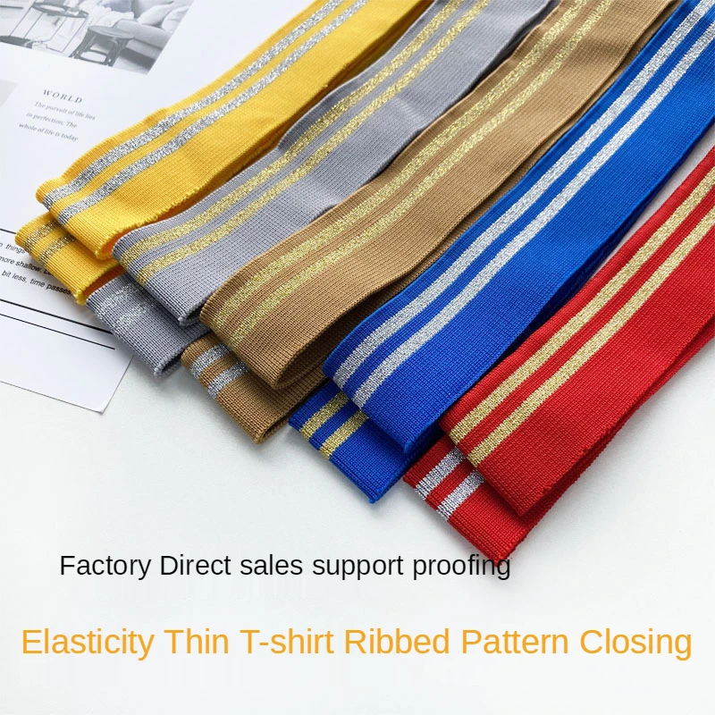 Ribbed Colorful Fabric Knitted Strip Rib Soft Telas DIY Cloth Accessories Collar Cuffs Hem Bottom Polyester Elastic for Sewing