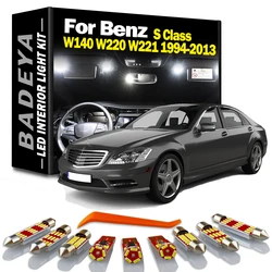 BADEYA Canbus Car LED Interior Door Footwell Light Kit For Mercedes Benz S Class W140 W220 W221 1994-2013 Reading Plate Bulbs
