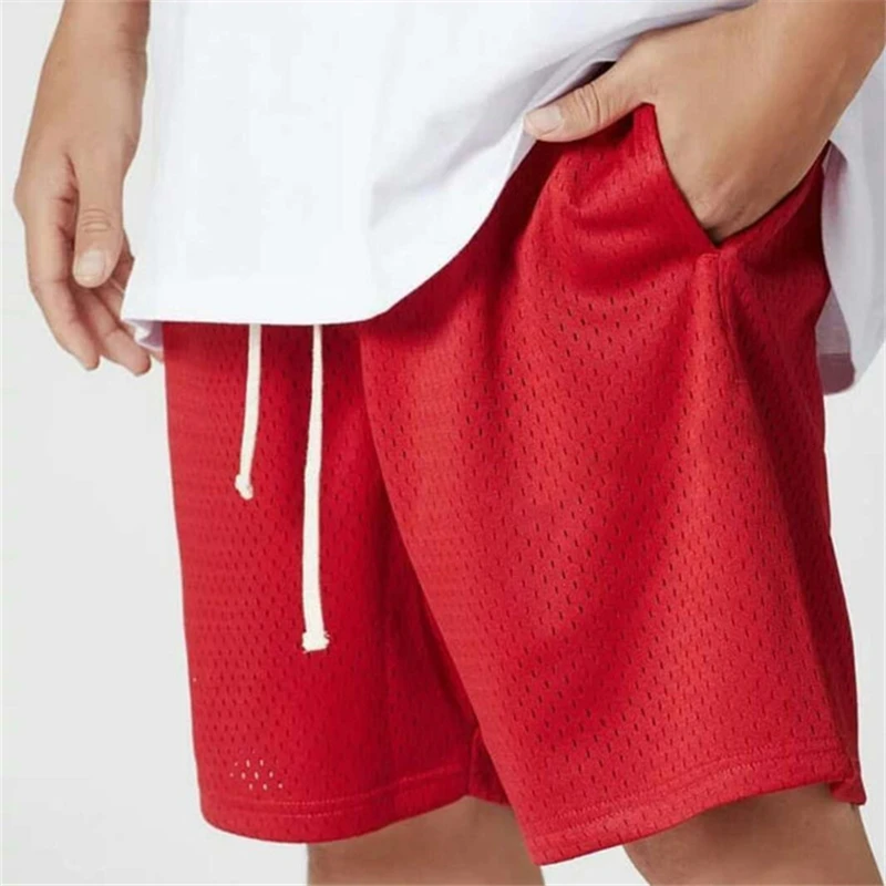 

New Casual Summer Fitness Running Shorts Men Sports Men's Gym Training Mesh Quick-drying Bodybuilding Knee Length