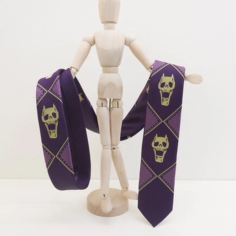 Anime JoJo Bizarre Adventure Kira Yoshikage Cosplay Tie KILLER QUEEN Skull Neck Heavens Door Cosplay Costume Prop Gift