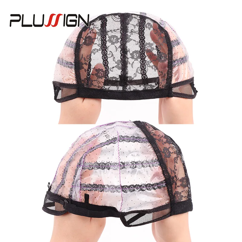 1 Teile/los 2 Teile/los Auflösen Perücke Kappe Mit Verstellbaren Riemen S M L Dome Kappen Kunststoff Haar Netze Plussign Perücke, der Basis Mesh Perücke Kappe – Detail 6