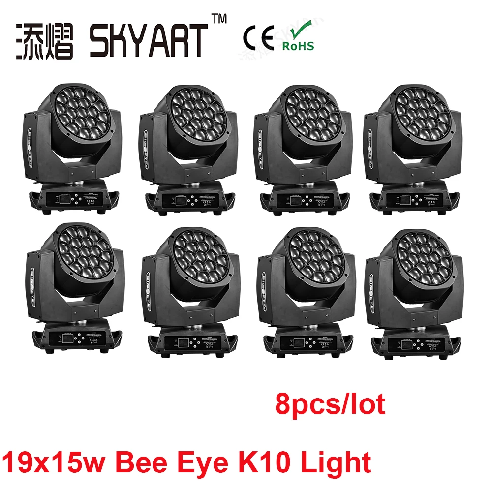 8 unit 19x15w bee eye led moving head stage light bar lighting party wedding villa vocal concert scenic spot LED lights