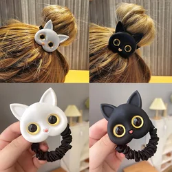 2023 New Women Cute Cat Rubber Bands Elastic Hair Bands Korean Headwear Children For Girls Lovely Hair Accessories Ornaments