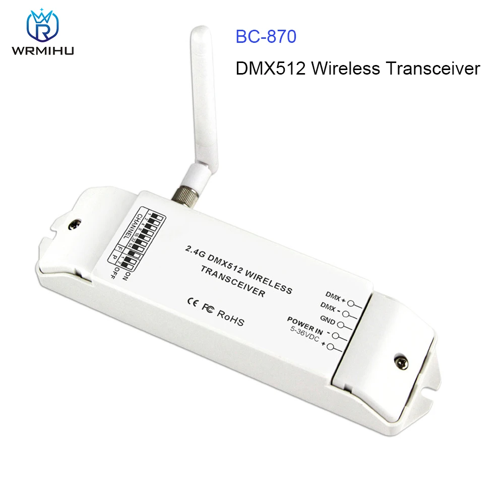 

DC5V-36V BC-870 DMX512 2,4 GHZ беспроводной трансивер 350m 126 каналы Многофункциональный DMX сигнальный приемник контроллер эмиттера