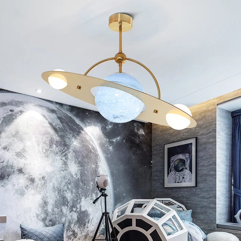 Nordi LED Pendant Lights Wandering Earth's Orbit Children's Bedroom Restaurant Apartment Unique Creative Planet Decor Luminaire