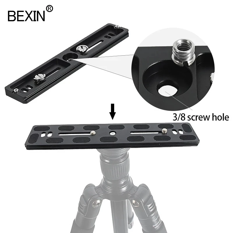 BEXIN PU Quick Release Plate Tripod Plate Camera Stand Mount Plate Long Adapter for DSLR Camera Arca Swiss Clamp with 1/4 Screw