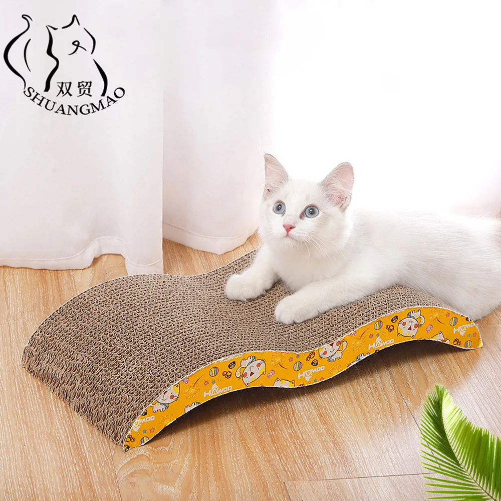 

SHUANGMAO Deluxe 3 Shape Pet Cat Toys Scratch Board Sofa Design Organic Catnip Kitten Corrugated Paper Pad Cats Nail Scraper Mat