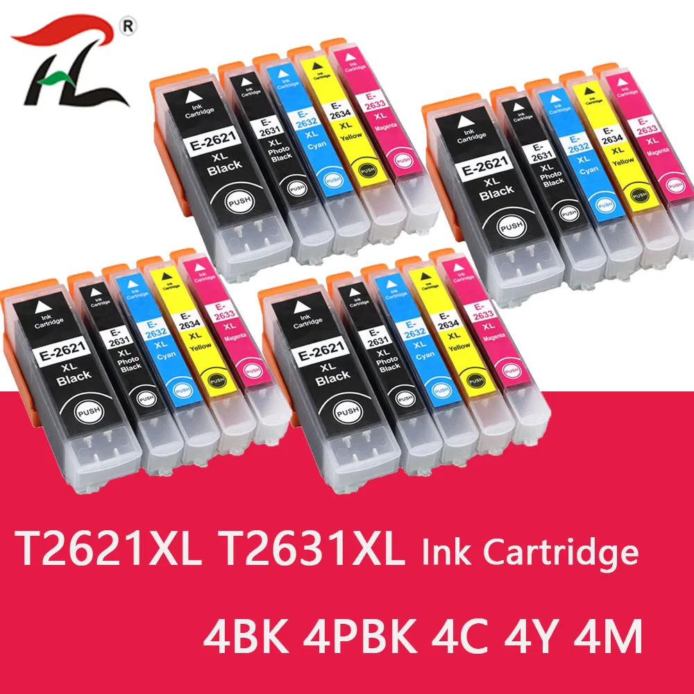 2621XL Compatible for T2621 T2631 to T2634 Ink cartridge for Epson XP510 XP520 XP600 XP605 XP610 XP615 XP620 XP625 XP700 etc.