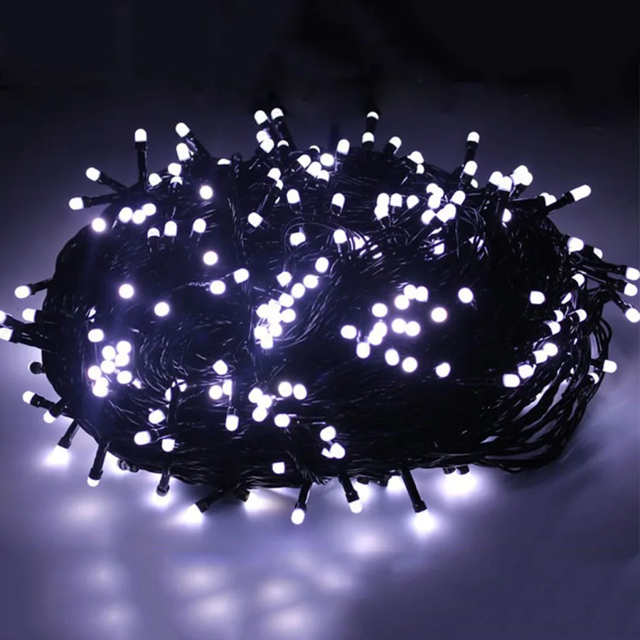 Black Wire 50/100M LED Fairy Light Outdoor Twinkle Christmas String Garland Light For Xmas Wedding Holiday Villa Party