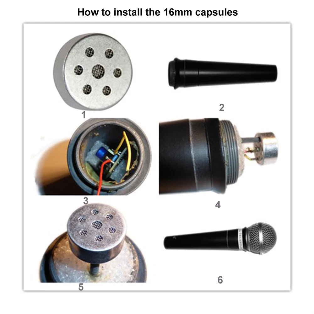 16-миллиметровый микрофон Капсулы с конденсаторным микрофоном для всех видов самодельной микрофонной продукции