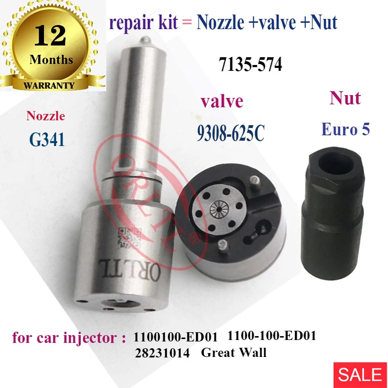 

for Great Wall Hover 1100100-ED01 28231014 1100100ED01 1100-100-ED01 REPAIR KITS (7135-574) NOZZLE G341 L341PBD VALVE 9308-625C