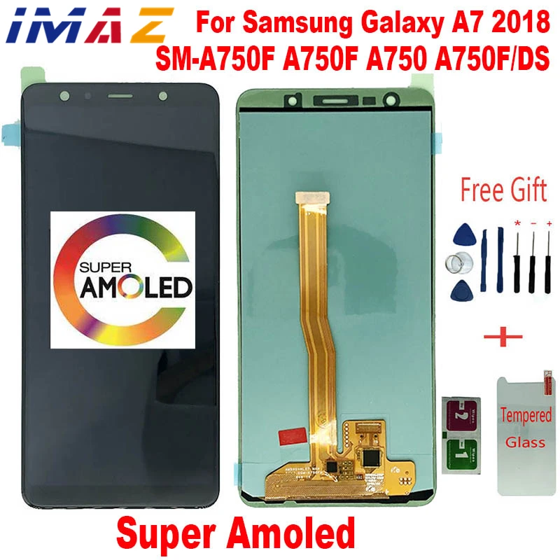 

IMAZ AMOLED For Samsung Galaxy A7 2018 SM-A750F A750F A750 LCD Display Touch Screen Digitizer Assembly Replace For A750F/DS lcd