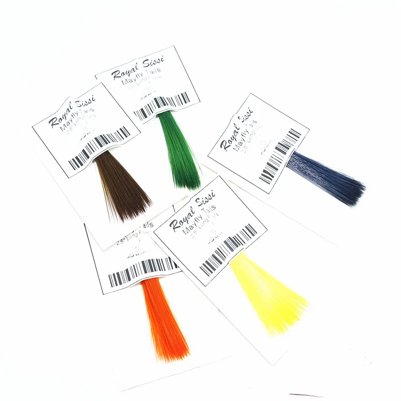 1bundle fly tying synthetic tail fibers 2.5\'\'long mayfly tails 7optional colors watershed treated microfiber fly tying materials