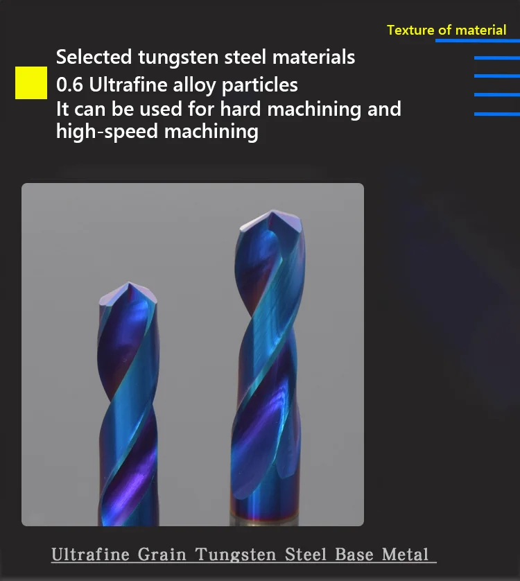 Wolframkarbid-Bohrer-Set 1 mm bis 10 mm HRC65 ° Spiralflöte Spiralbohrer CNC-Drehmaschine Bohrwerkzeuge Metallbearbeitungsbits – Detail 8