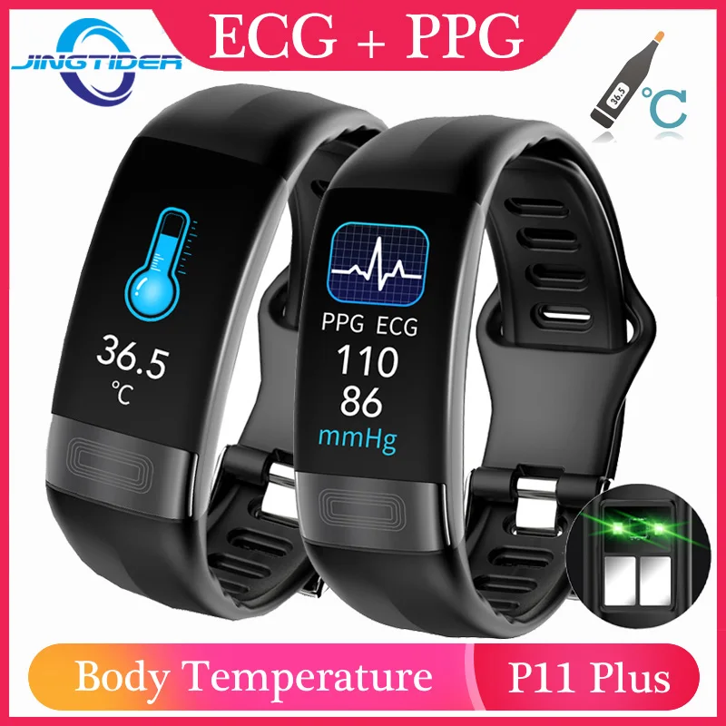 

NEW P11 Plus Blood Glucose Monitor Smart Band ECG PPG Body Temperature Blood Pressure SpO2 Blood Sugar Smart Bracelet Wristband