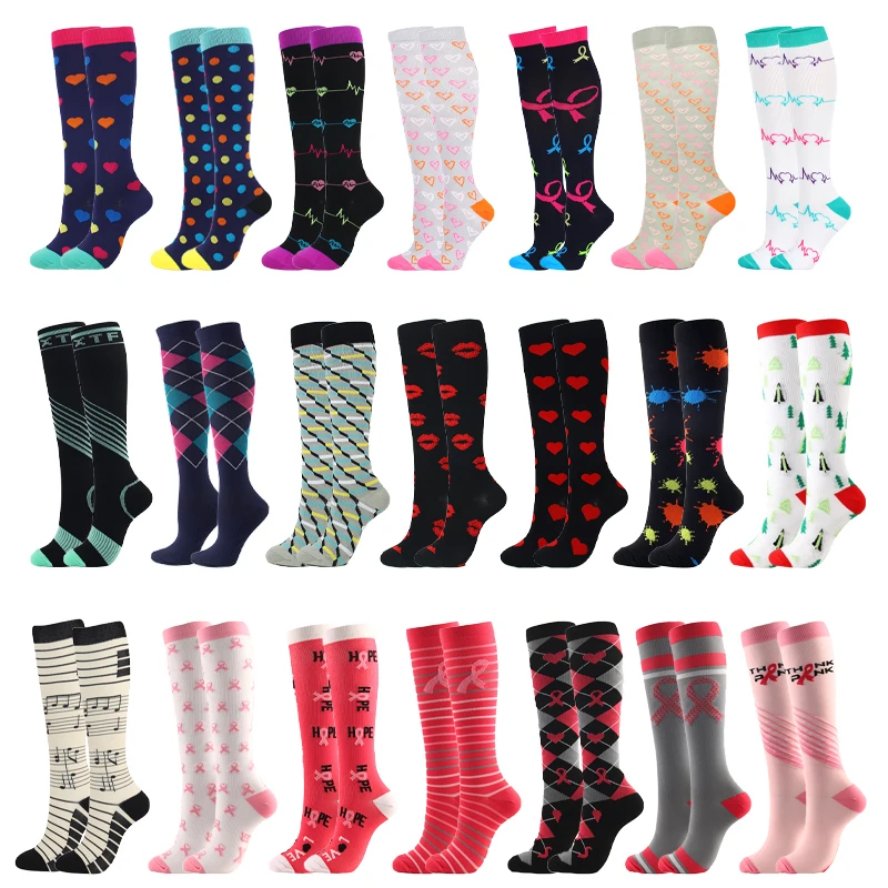 

Men's And Women's Fun Compression Socks Nursing Sports Stockings Breathable Knee Socks Suitable For Edema And Varicose Veins