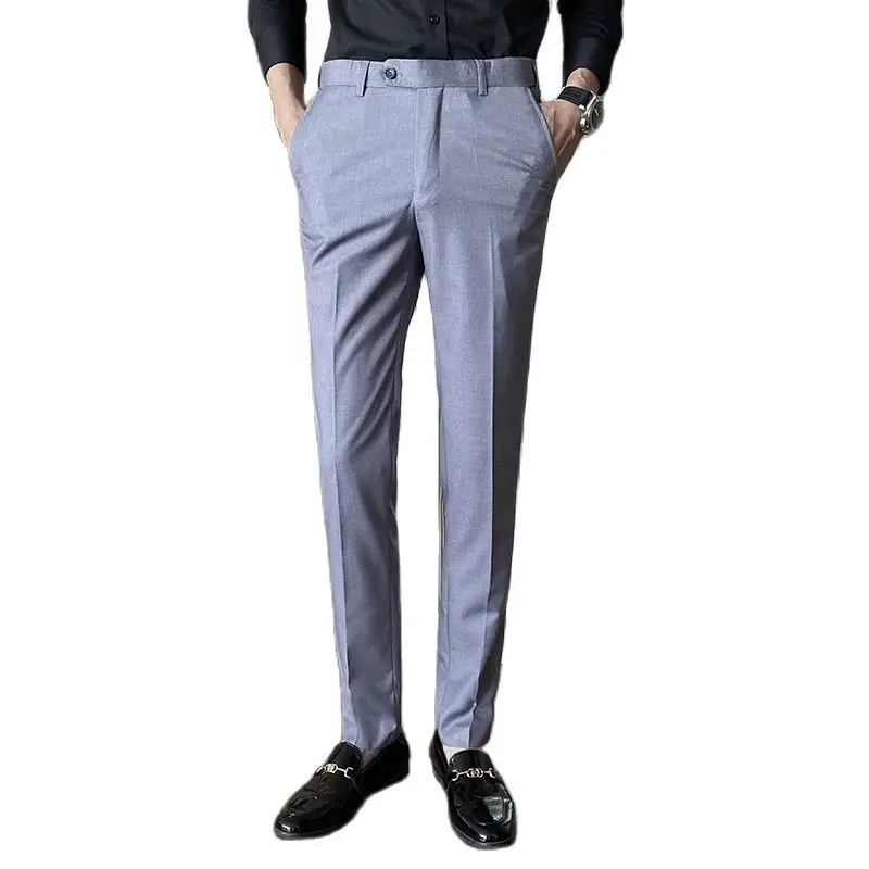 

Pure Color Men's Suit Pants Black Wine Red Royal Blue Gray Slim Fit Men Business Casual Trousers Sizes 29 30 31 32 33 34 36 38