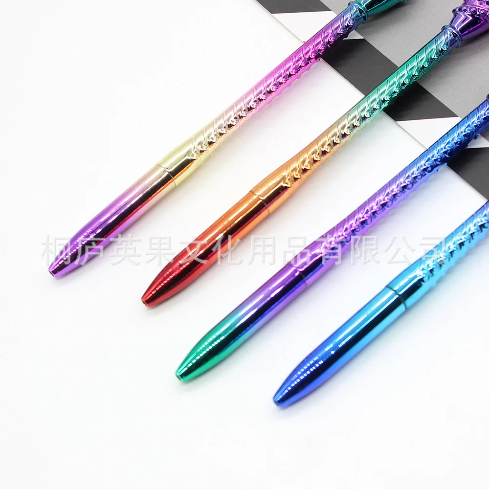 50pcs UV electroplating gradient color phoenix shape ballpoint pen elementary school students cute stationery neutral pen