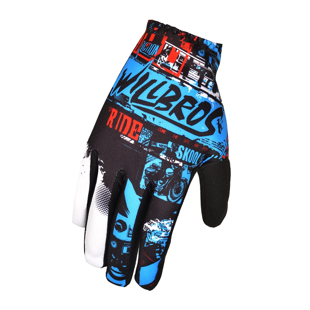 MX BMX Dirt Bike Matrix Ride Gloves Offroad Mountain Bicycle Guantes Off Road Cycling Willbros Mens Blue Luvas For Adult