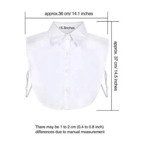 Women Ladies Fake False Lapel Half Shirt Style Blouse Detachable Removable Collar Unisex Men Women Accessories Neck Decor