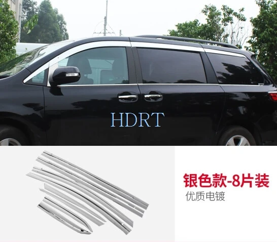 

For TOYOTA Sienna 2011-2020 6PCS ABS Chrome Car Door Window Wind Visor Moulding Awnings Shield Rain Sun Wind Guard Vent Shade