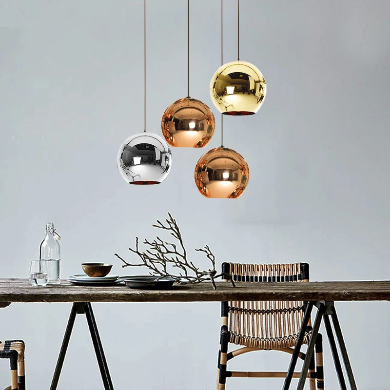 

Modern Pendant Lights Nordic Glass Ball Hanglamp for Dining Room Bedroom Cafe Bar Decor Luminaire Suspension E27 Light Fixtures