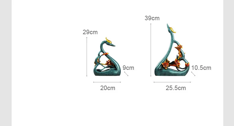 couples swan lovers art decoration resin swans model statue handicraft sculpture living room wedding decoration gift a2213