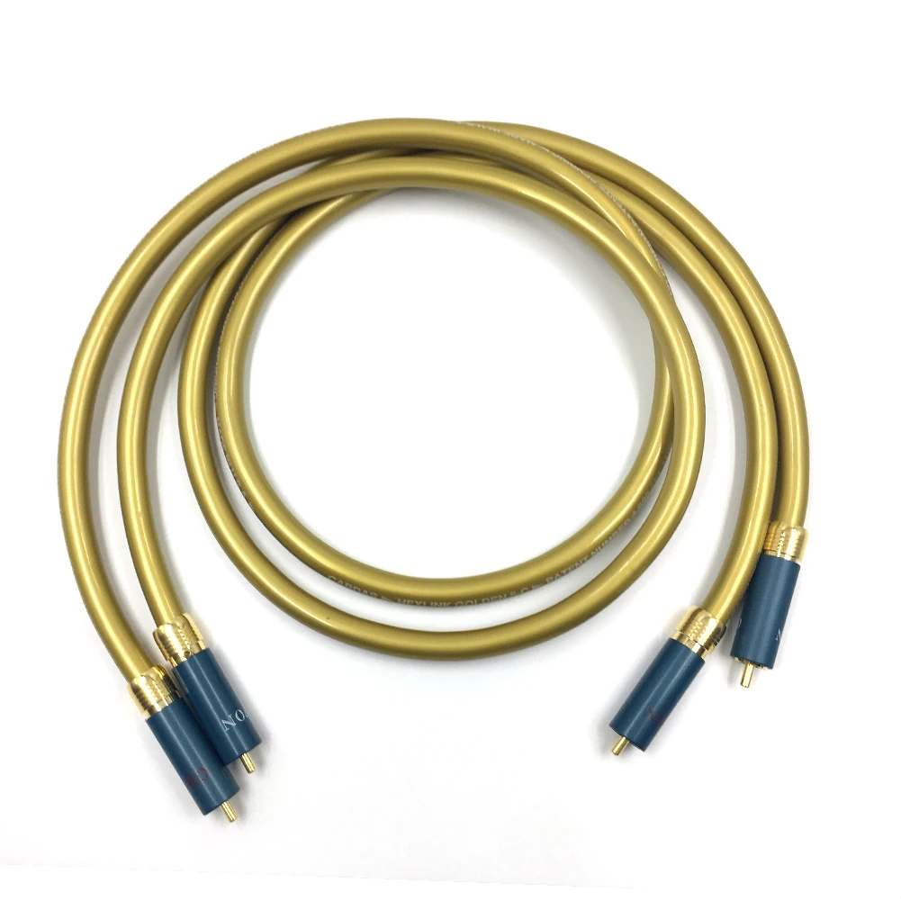 HiFi คู่ Type-1 Gold Plated ปลั๊ก RCA สาย 2RCA ชายชายสายเชื่อมต่อสําหรับ Cardas HEXLINK GOLDEN 5-C