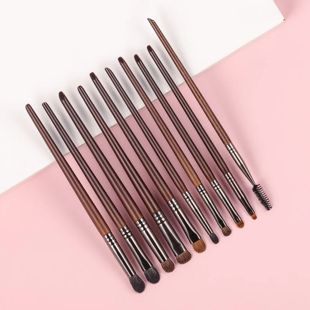 BETHY BEAUTY 10 PCS Brow Brush Blending Makeup Brush Set Cosmetic Spolie Contouring Brushes For Make Up Cream Crease Shading