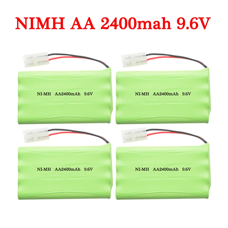 1ถึง5Pcs AA 9.6V 2400Mah แบตเตอรี่ NiMH Rc ของเล่นรถถังรถไฟหุ่นยนต์เรือ Ni-MH 9.6V แบตเตอรี่ของเล่นอุปกรณ์เสริม