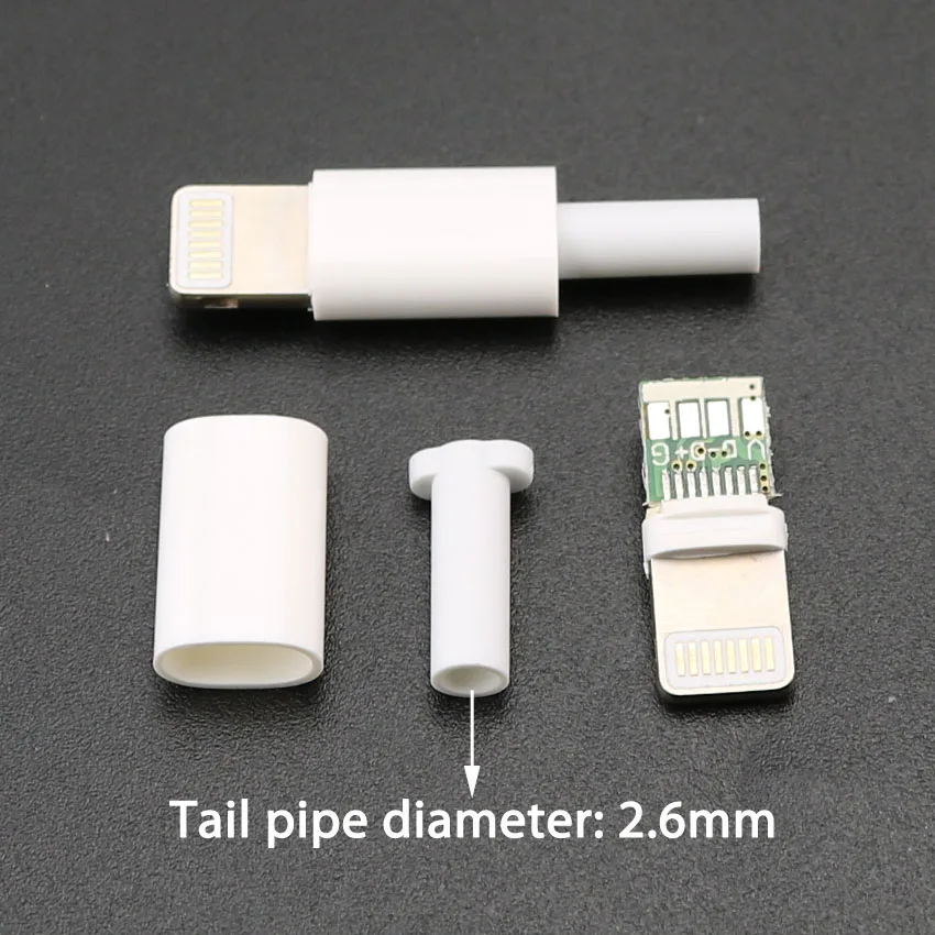 10sets USB Power charging plug For iphone male plug with chip board connector welding Data OTG line interface DIY cable adapter