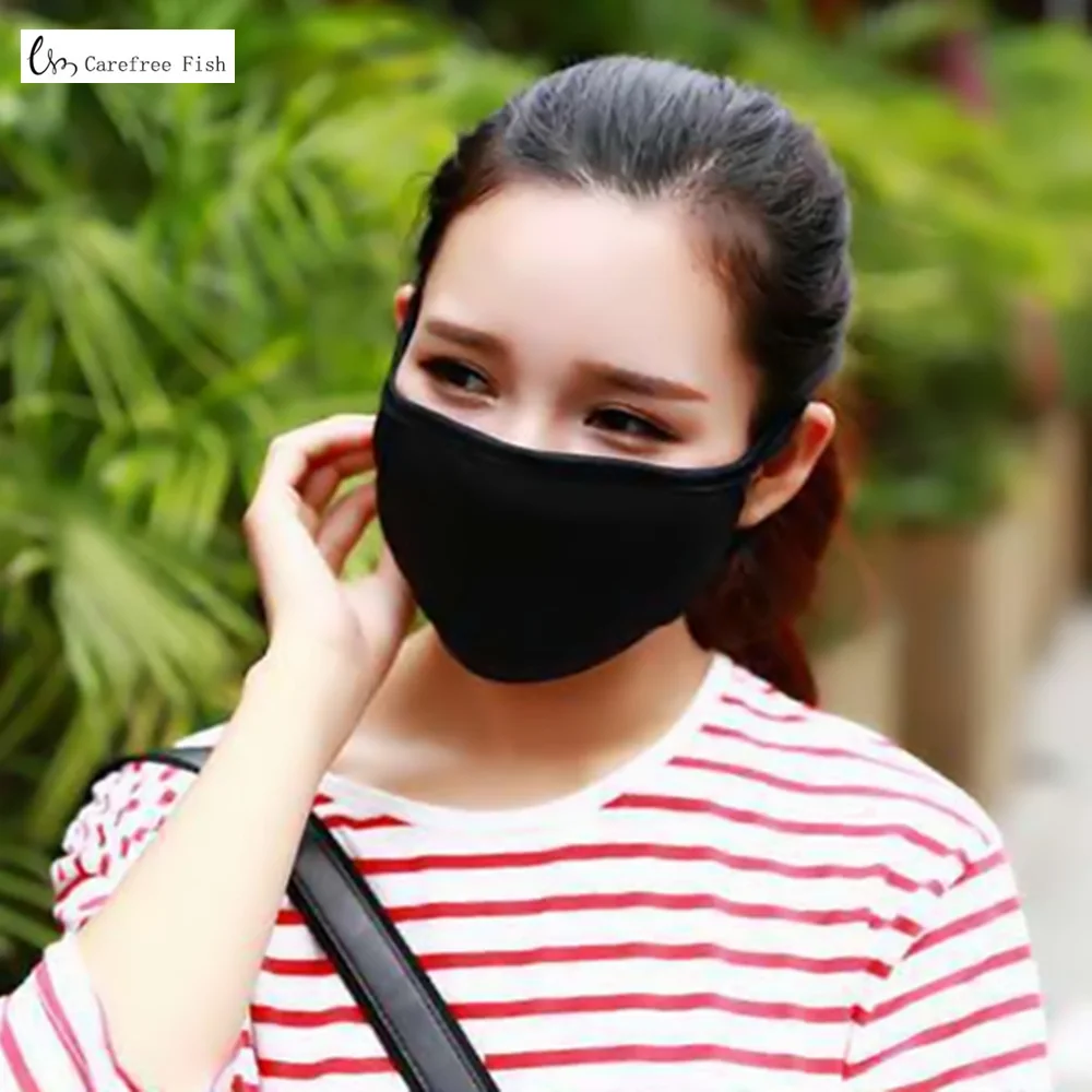 2PC Baumwolle Staubdicht Mund Gesicht Maske Unisex Koreanischen Stil Kpop Schwarz Bär Radfahren Anti-Staub Baumwolle Gesichts Schutz abdeckung Masken