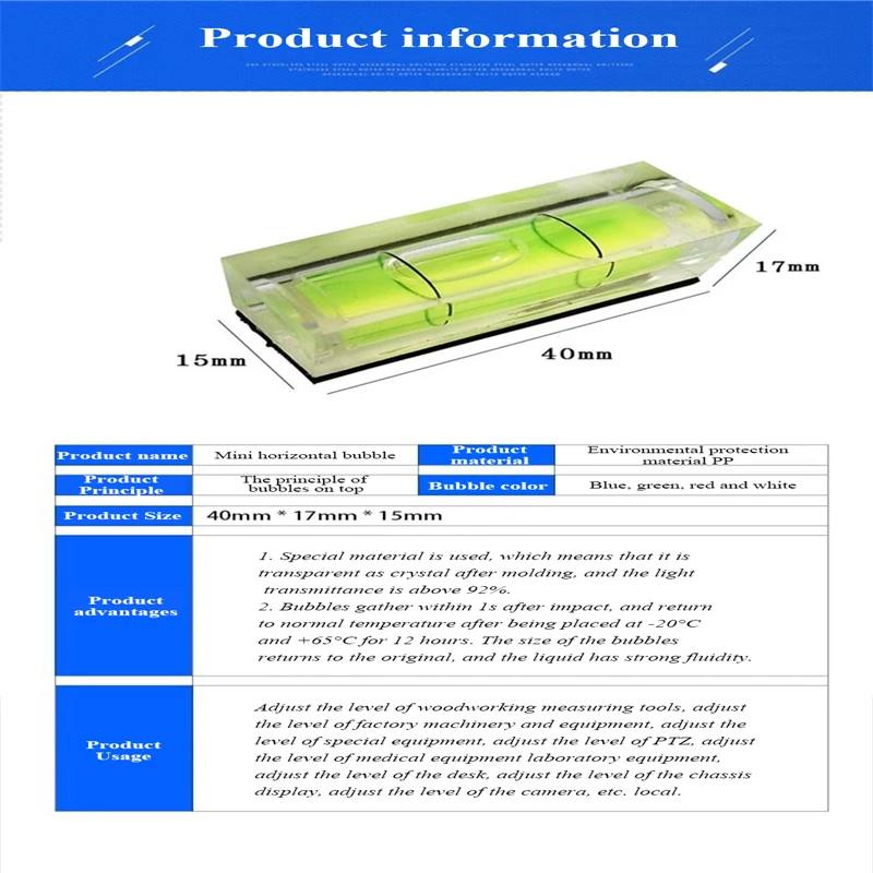 Mini Round Square Spirit Level Bubble With Keychain Precision Scope Bubble Level Horizontal Bubble Measuring Kit