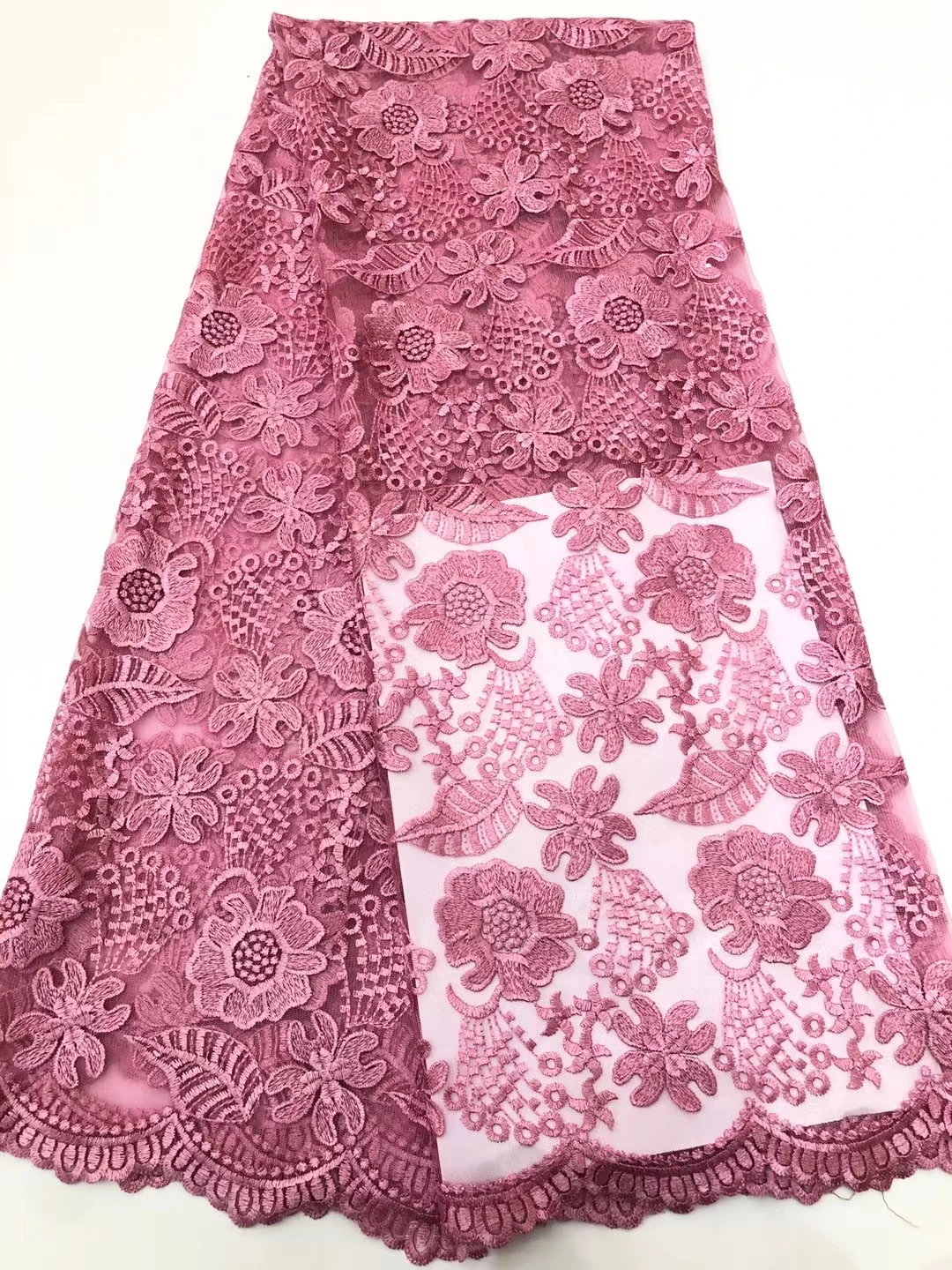 Elegant Red Bridal Lace Fabric Luxury High Quality Lace,Cotton Swiss Embroidery Tulle Fabrics 5 Yards For Party Wedding Sewing