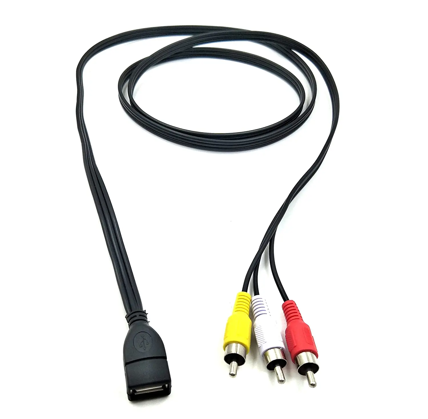 USB do kabel RCA, 3 RCA do kabla USB, AV do USB, USB 2.0 żeńskie do 3 RCA męski wideo/V kamera kabel Adapter do telewizora/Mac/PC 5ft