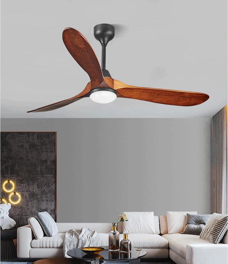 Vintage Home Deorative Ceiling fan with Lamp 60 inch Wooden Fan with LED Light