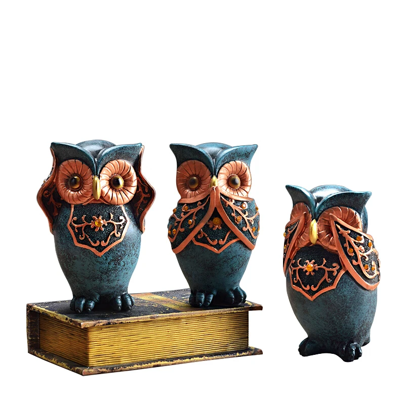 

3PCS/SET LIVING ROOM BOOKCASE DECORATION CREATIVE MODERN SIMPLE HOUSEHOLD LOVELY OWL FURNISHING STATUE HOME STUDY GIFT R2300